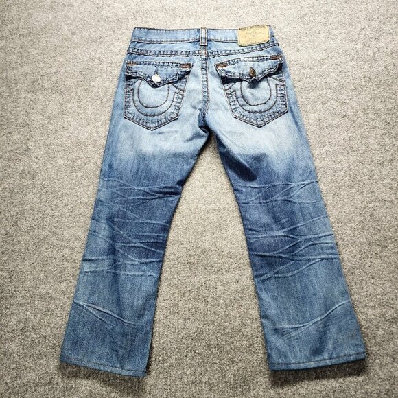 True Religion Ricky Super T Jeans Fits 33 X 28 Thick Stitch Flap Made In USA Y2k - Picture 1 of 16
